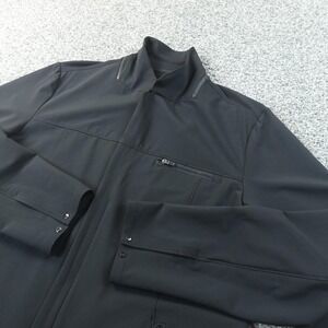 VRST Jacket Mens L Black Softshell Stretch Full Zip Windbreaker Coat Performance